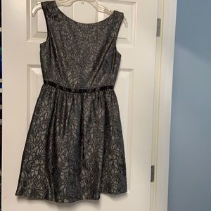 Black, pewter A-line dress